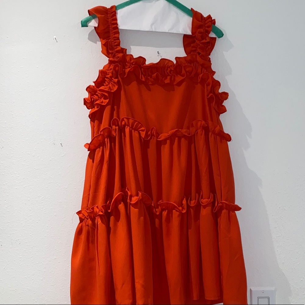 Orange Ruffle Dress - Picture 3 of 3